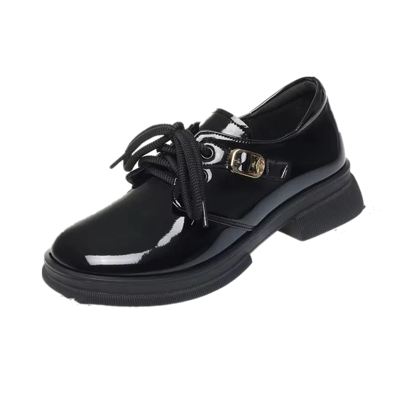 AIYUQI Women's Shoes Large Size Fall Genuine Leather Women's Shoes Lace-up British-style Non-slip Women's Shoes