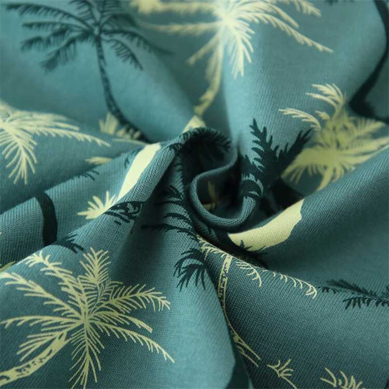 Summer Boys 2024 Korean Fashion Leisure Breathable Flip up Printed Coconut Tree/Polo Shirt/2-7 Years Old W241223