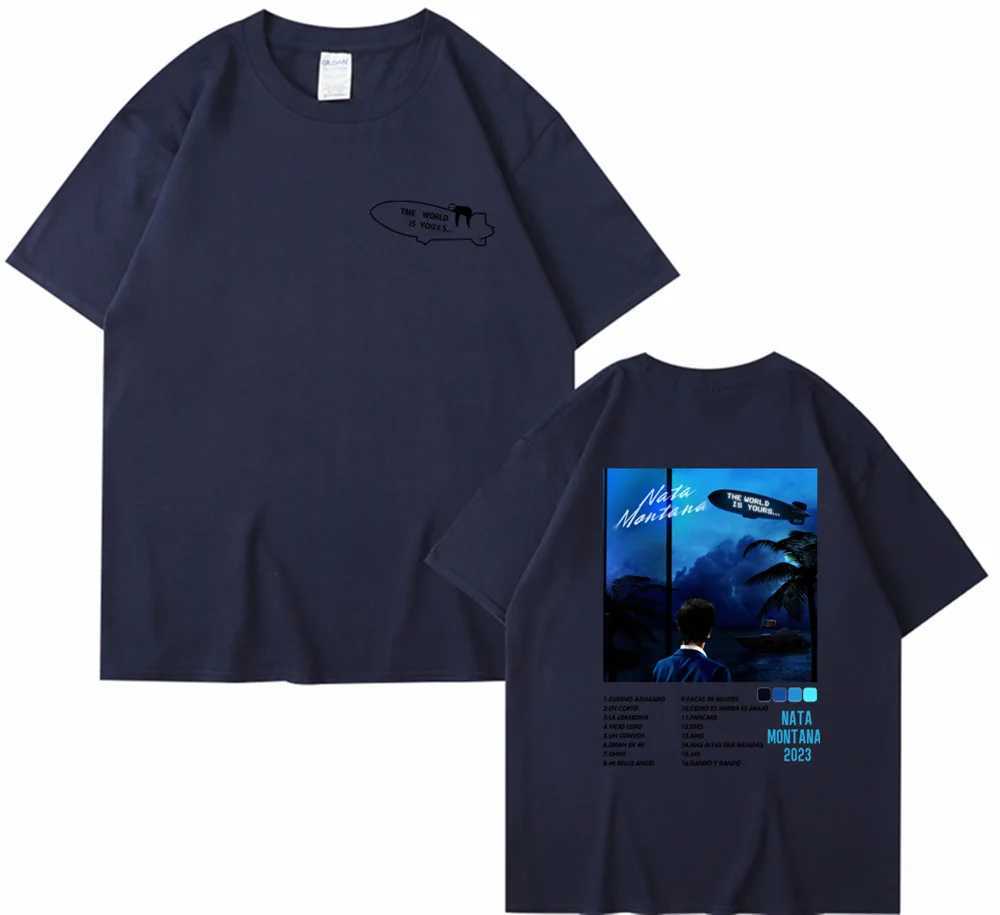 Natanael Cano Tumbados Tour T-shirt Nata Montana Album Merc Cotton Summer Short sleeved Black T-shirt Mens Flat W241223