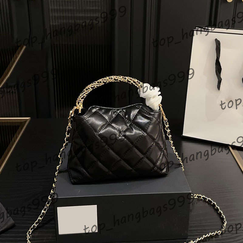 Hobo Underarm Shell Lunch Box Bag Vanity Bags Fried Dough Twists Woven Metal Leather Handle Fanny Crossbody Cosmetic Case Lipstick Key Pocket Card Holder 18x14cm