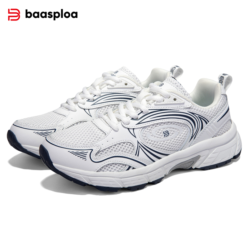 Baasploa Women Running Shoes New Fashion Mesh Lace Up Sports Tennis Shoes Female Casual Lightweight Breathable Shoes