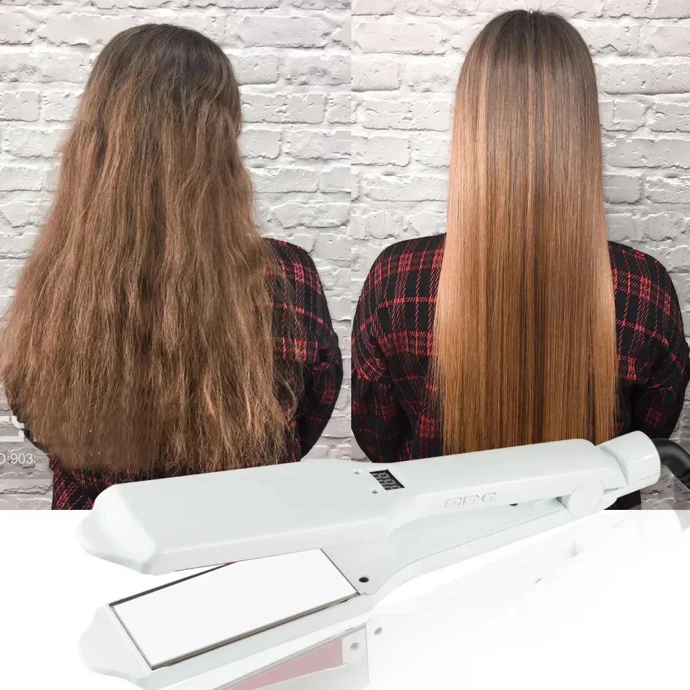 Professional Cold Hair Straightener Infrared and Ultrasonic Salon Care Treatment for Frizzy Dry Recovers Damage Flat Iron LED 241224