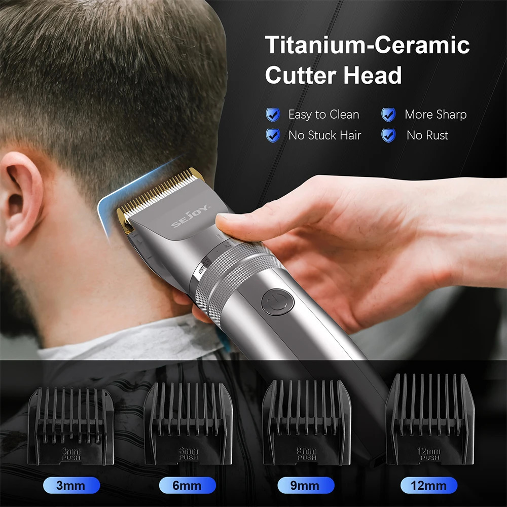 SEJOY Hair Trimmer for Men Hair Clippers for Barbers Electric Trimmer Rechargeable Cordless Shaver OiI Not Included 241224