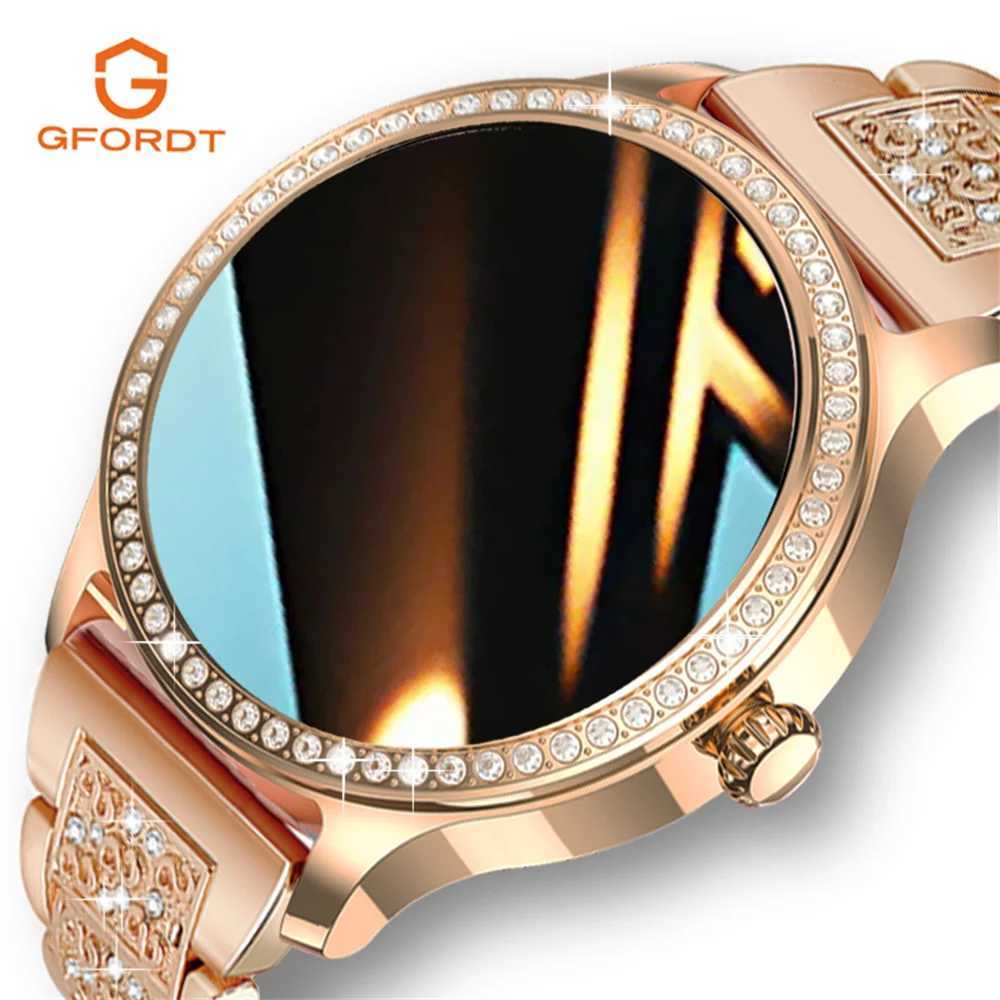Diamond-studded Smart Watch 2024 For Wen Lovely Steel Sport Watch Call Fitness bracelet Rate Ladies Smartwatch Z241218