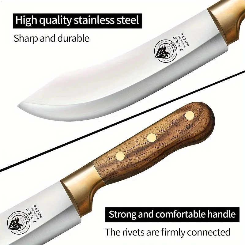 Chefs knife 7 inches used for Bonings kitchen knife fixed blade knife with sheath kitchen knife for use in the kitchen 241224