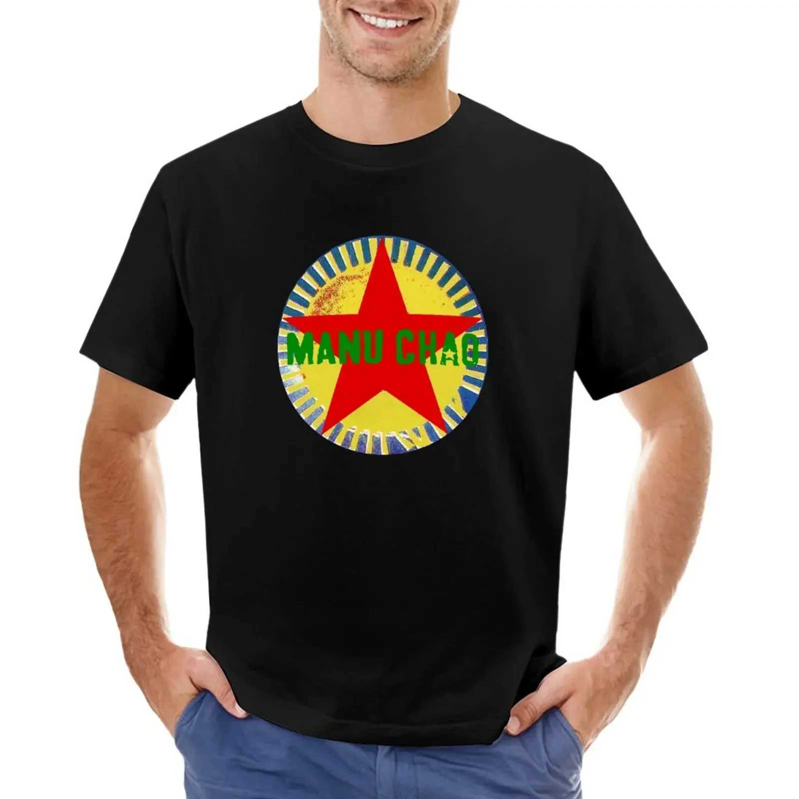 Graphics plus size tops plain new mens T-shirt casual style Manu Chao Sun T-shirt mens clothing Harajuku W241223