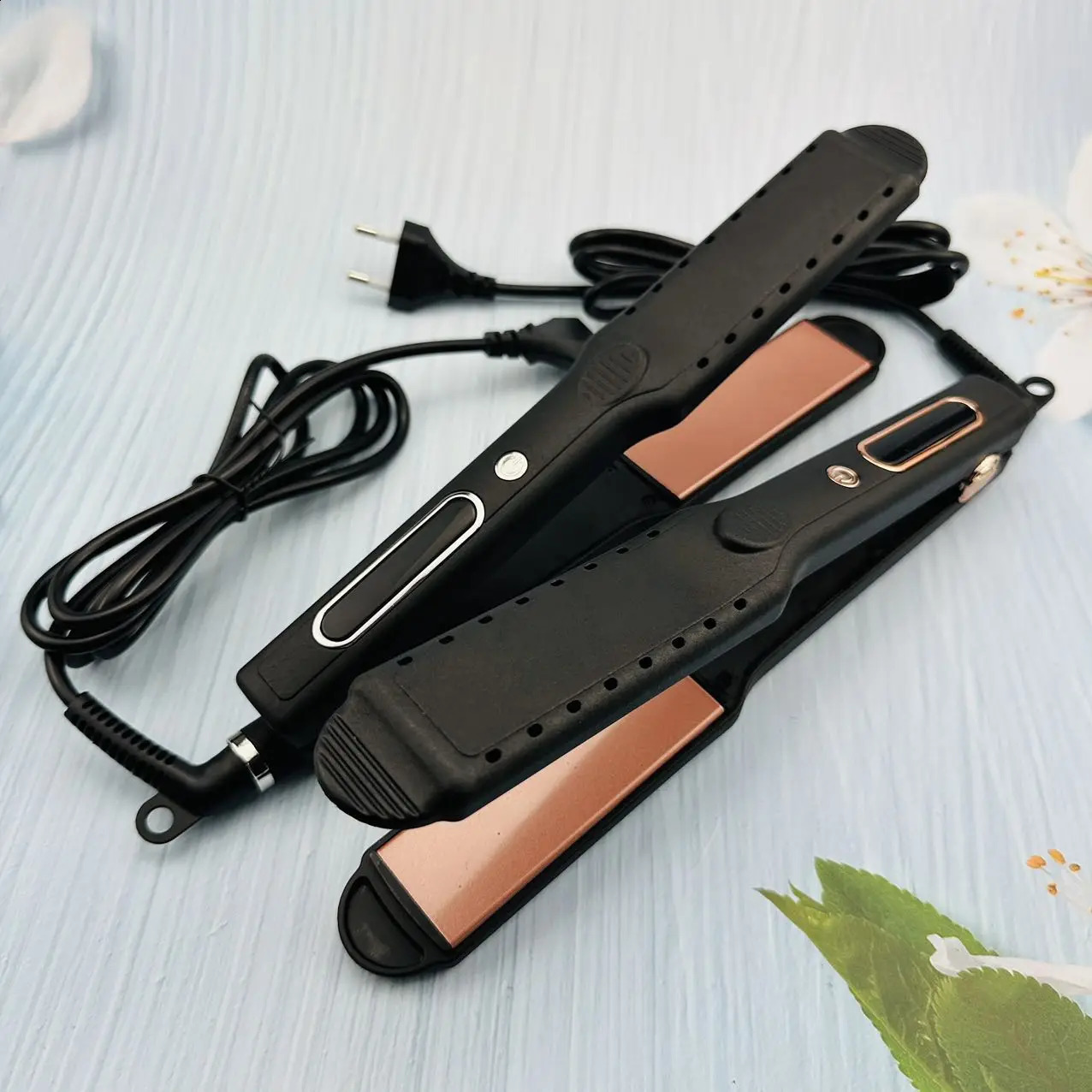 Hair Straightener Professional Ceramic Flat Iron Negative Ion Wide Plate Temperature Adjustable Straightening Iron 241224