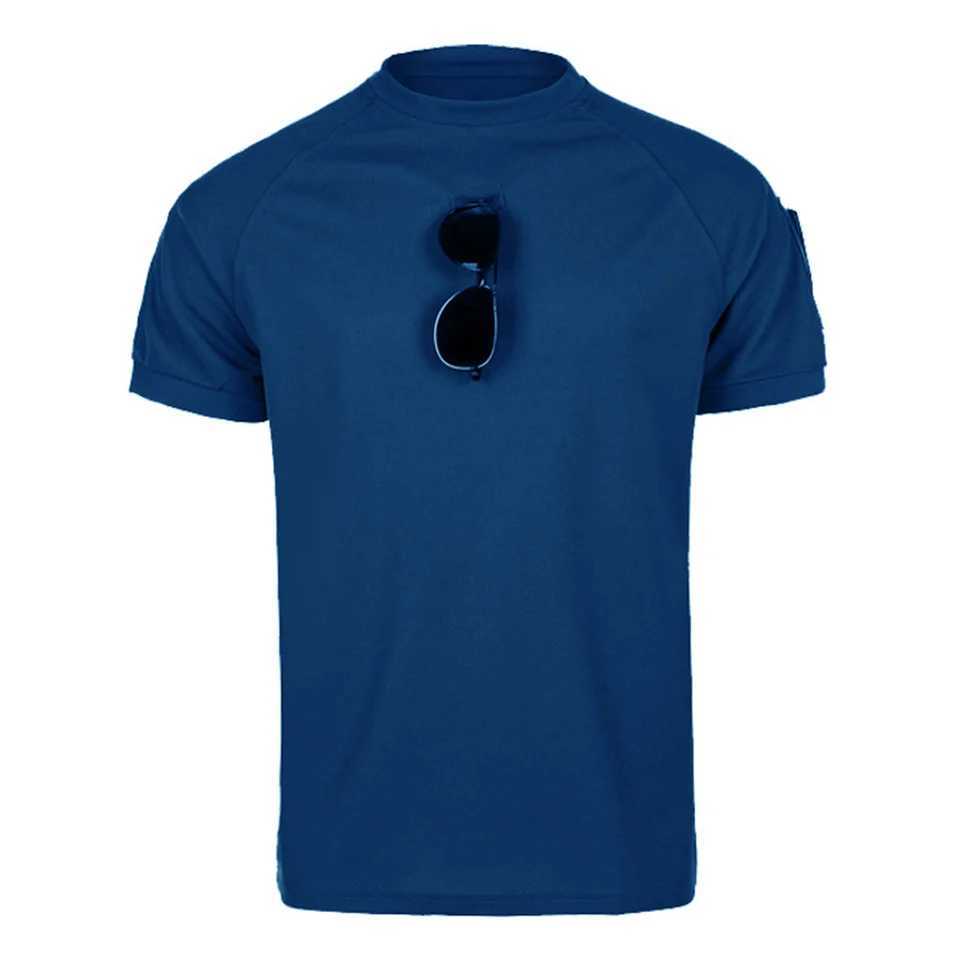 Mens 100% polyester summer quick drying military T-shirt plain weave custom printed mens O-neck short sleeved T-shirt plus size military T-shirt W2412