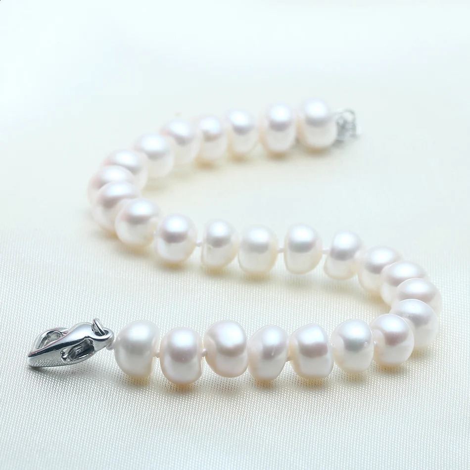 High Quality Natural Freshwater Pearl Bracelets gift For Women Amazing Price 8-9mm Pearl Jewelry Silver 925 Bracelet jewellery 241224
