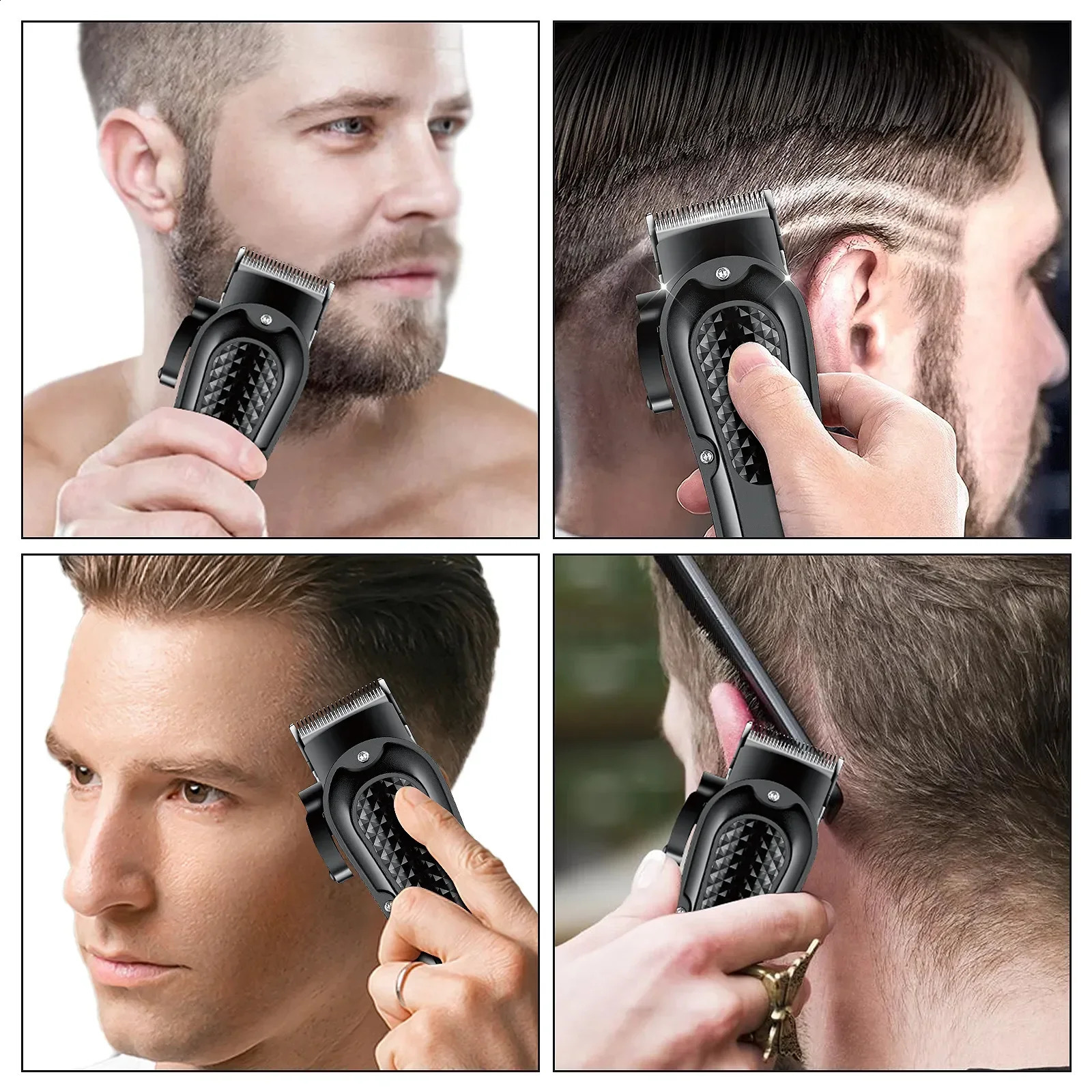 Hiena Electric Hair Clipper UBS Rechargeable Cordless Beard Trimmer Men Powerful Electric Hair Cutting Tool Mchine 241224