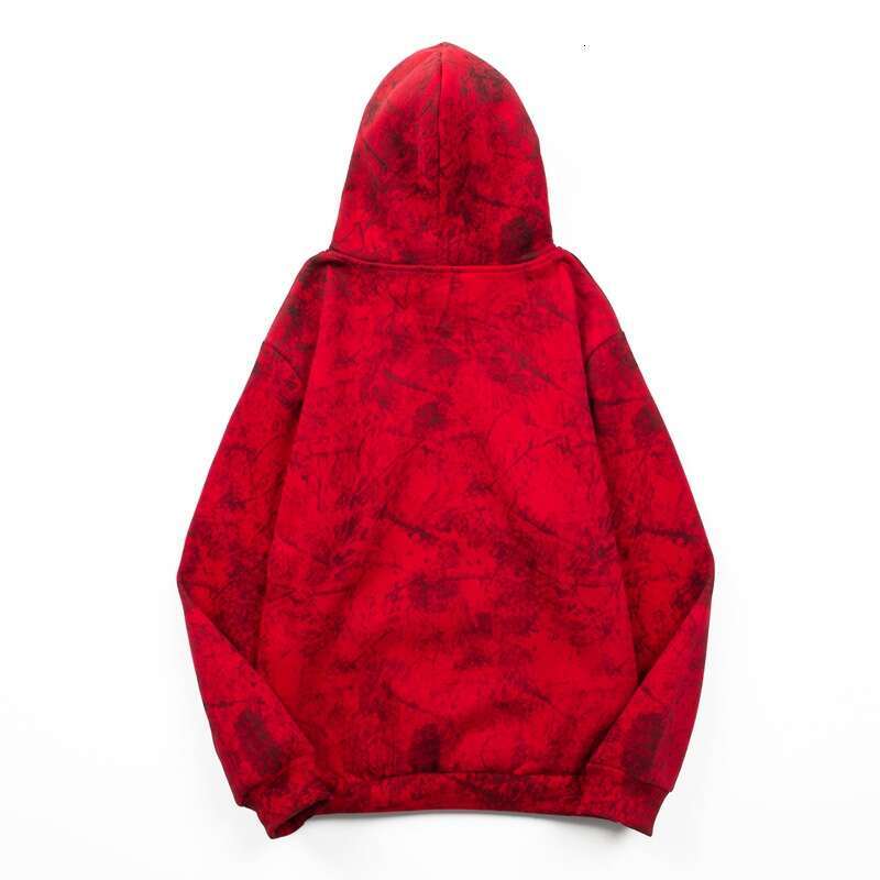 New autumn winter spider web foam letter splash print American men's and women's casual hooded sweatshirt trend