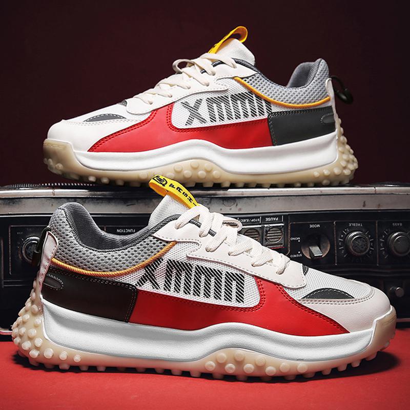 Men Sports Fashion Printing Chunky Shoes Korean Version Casual Style Triple Blue Red fashion