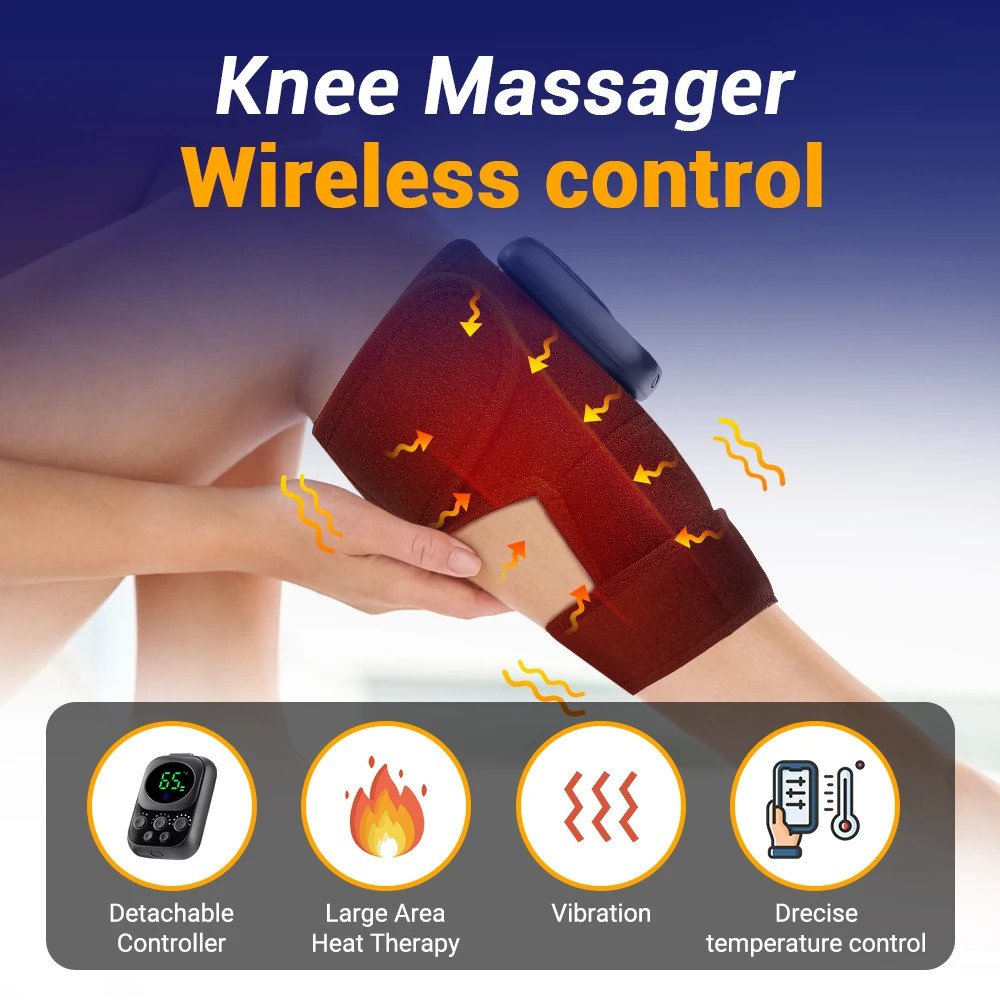 Electric Heating Shoulder Knee Massager Brace Joint Vibration Arthritis Pain Support Belt LED Detachable Controller With APP Use 241224