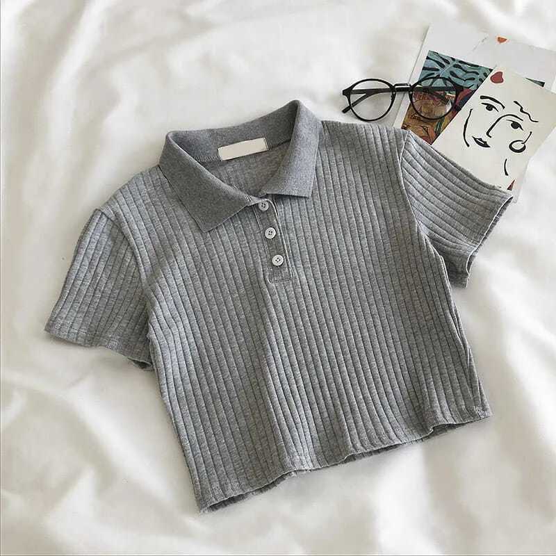 Summer childrens solid color polo shirt cool and fashionable sports T-shirt girls lapel casual and comfortable half sleeve 4-13y W241223