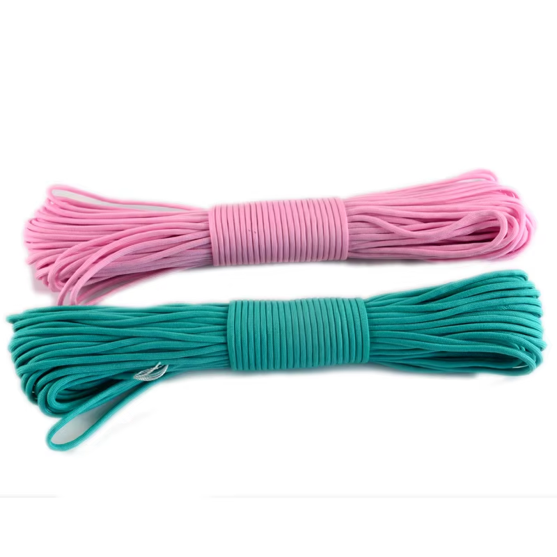 Hotsale Outdoor Camping Emergency 550 Paracord 4mm polyester parachute cord rope