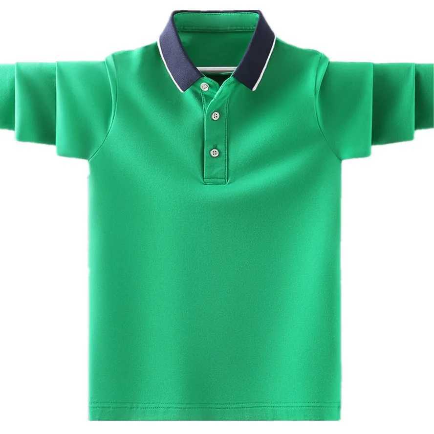 Childrens polo shirt fashion brand design childrens casual long sleeved top teenagers and boys 4 6 8 10 12 14 year clothing W241223