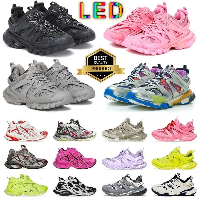10A Designer Track LED Runners 7.5 7.0 3.0 Shoes Mens Womens Runner 3 7 White Blue Triple Black Colorful Heels Tracks Plateform Shoes Trainers Sneakers