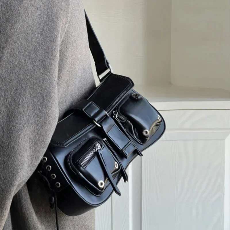 Women's Bags Handbag Y2k Korean Women Haruku Vintage Gothic Black Hand Bag Aesthetic Elegant Punk Wallet Purse Handbags Shoulder Trend Tote Bags