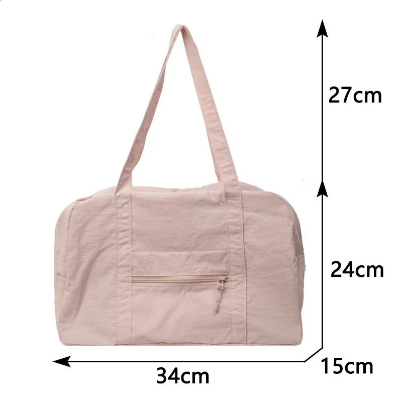 Casual Large Capaci Nylon Cloth Bag Women 2024 Fashion Shoulder ShortDistance Travel Fitness Bags 241213