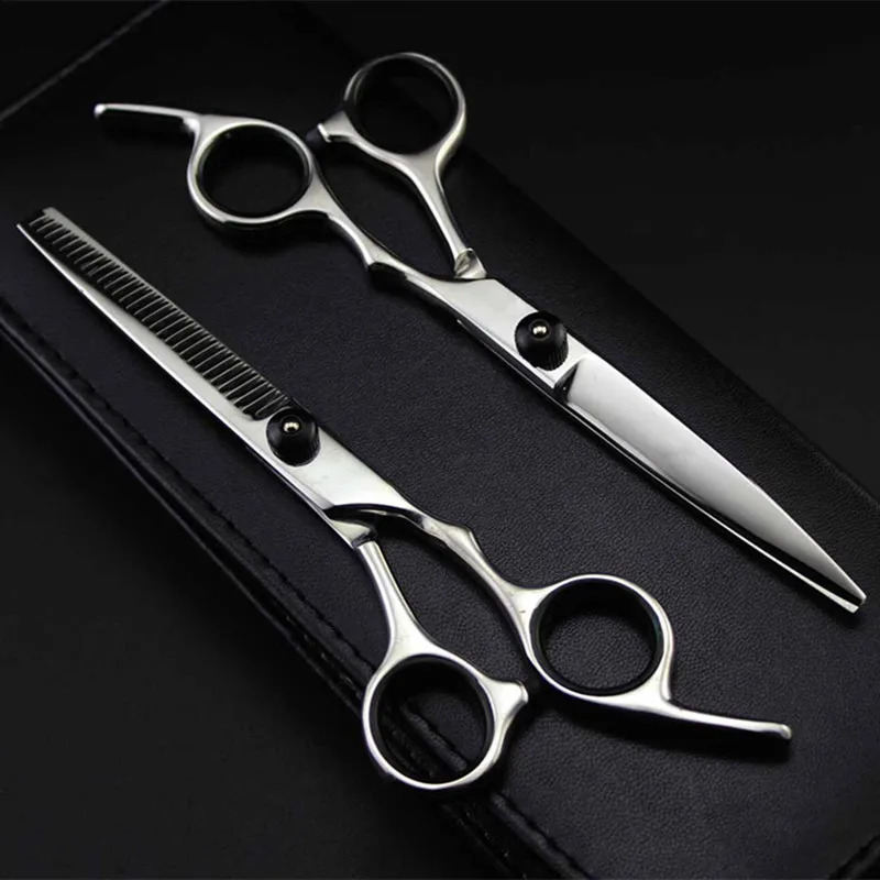 Professional Japan 4cr 6 inch Black cut hair scissors haircut sissors thinning barber hair cutting shears hairdresser scissors 241224