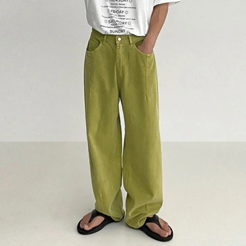 IEFB American Style Mens Jeans Wide Leg Men Casual Denim Pants Vintage Loose Straight Trouser 2025 Fashion 9A8695 241223