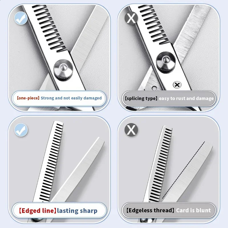 Stainless steel barber scissors professional mens barber set scissors salon cut home barber mens hair kit hair tools 241224
