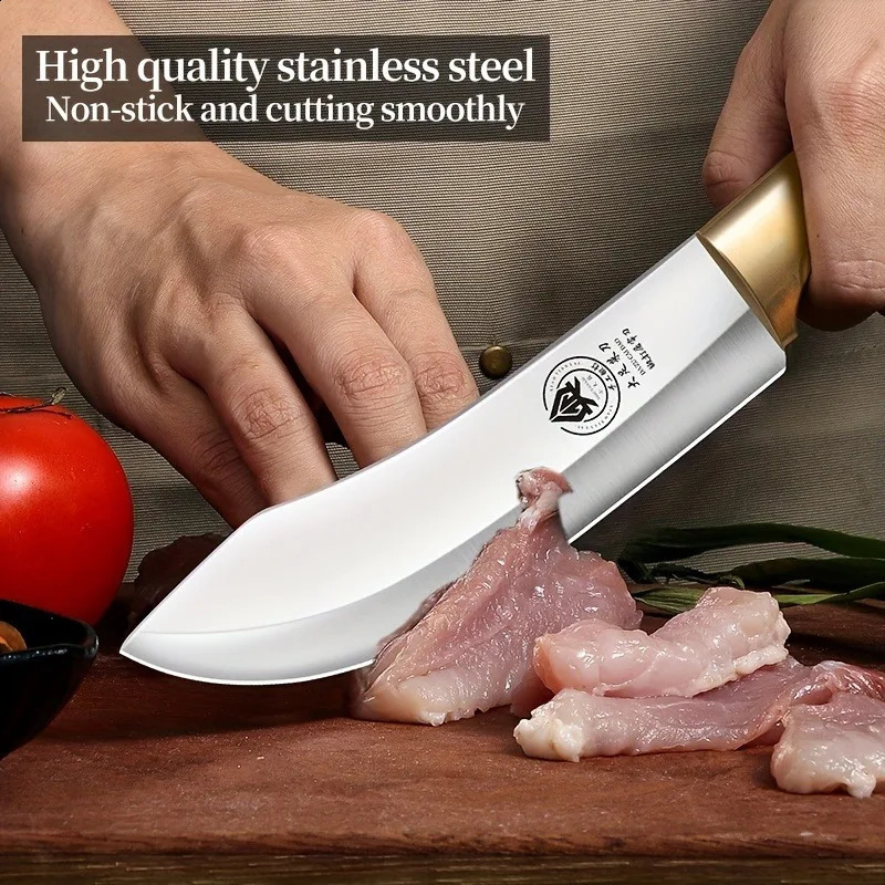 Chefs knife 7 inches used for Bonings kitchen knife fixed blade knife with sheath kitchen knife for use in the kitchen 241224
