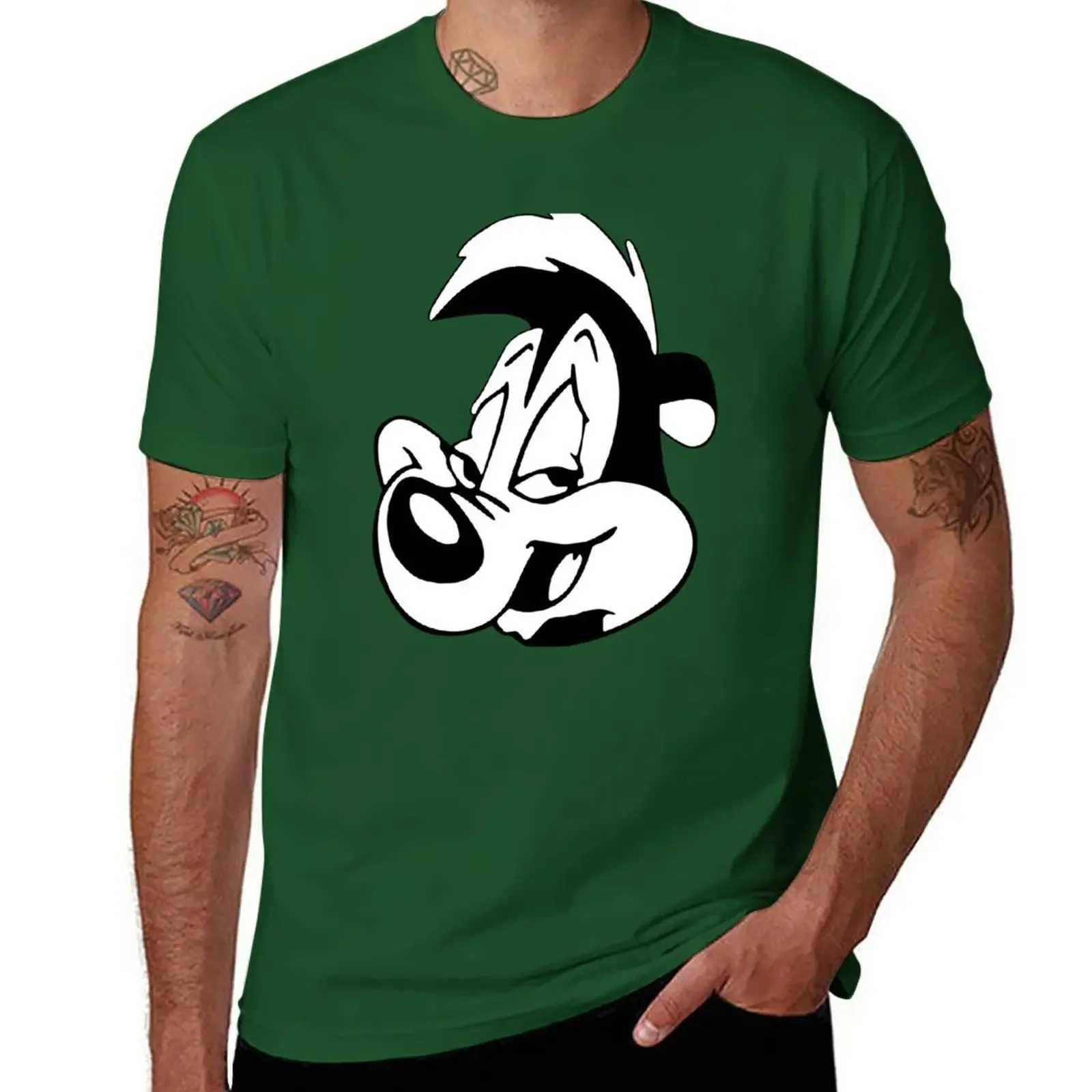 Mens T-shirt cartoon new Pepe Le Pew T-shirt aesthetic clothing ordinary retro street decal information manga retro anime harajuku W241223