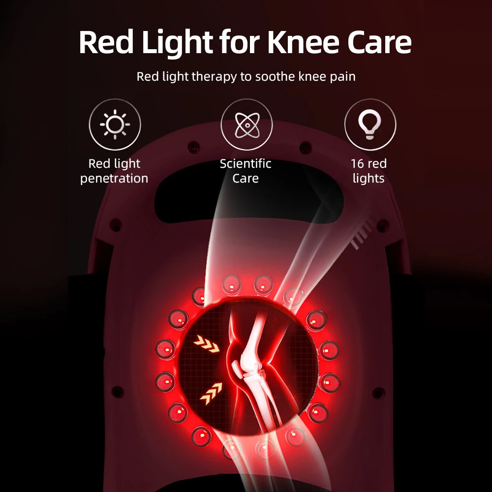 Wireless Knee Massager Electric Heating Kneepad Red Light Vibration Massage Compress Airbag Wrap Leg Relaxation 241224