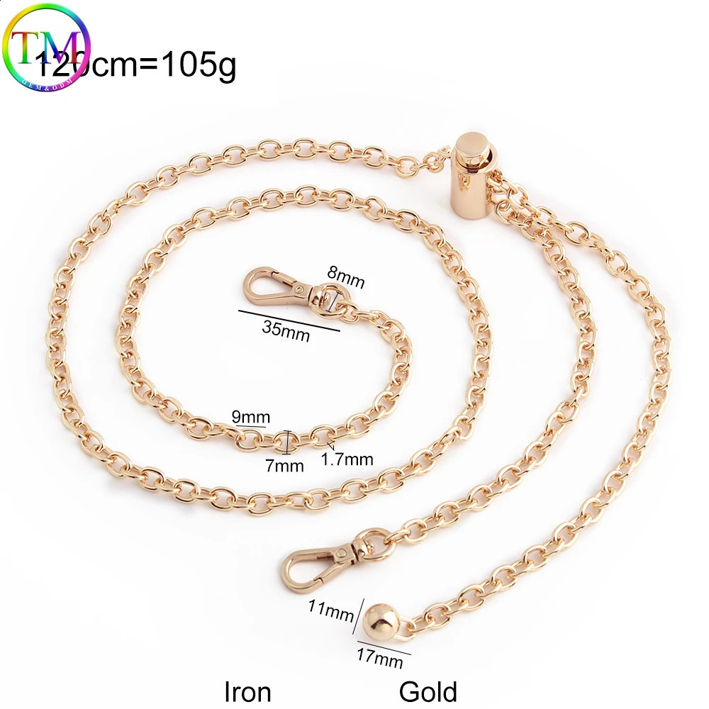 1-5-10 pieces of 7mm wide 120cm metal bag chain straps with adjustable ball length used for DIY replacement of shoulder straps and wallet accessories 