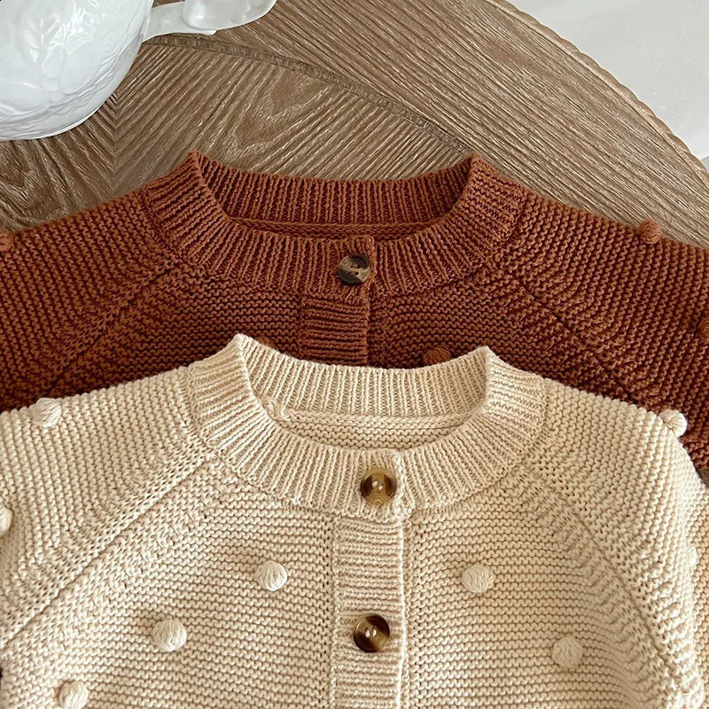 Infant Baby Girl Knitting Cardigan Toddler Baby Girls Sweater Coat Autumn Spring Korean Style Long Sleeve Cardigan Coat 241223