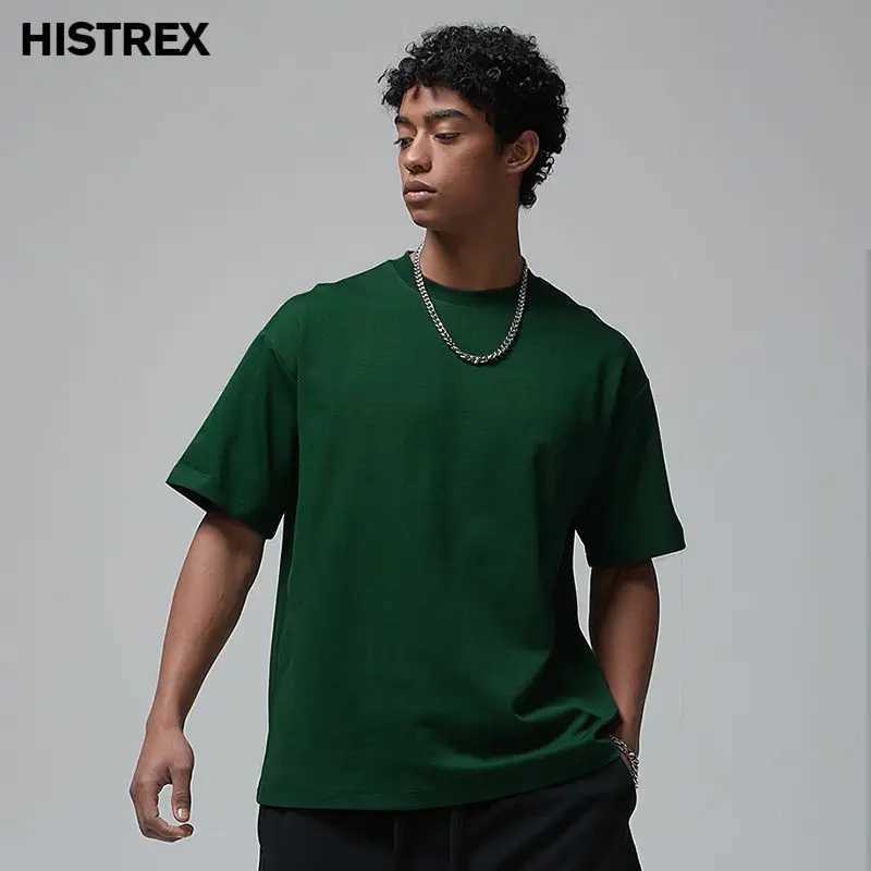 00 womens heavy-duty cotton T-shirt short sleeved flat top solid oversized T-shirt high-quality clothing 6.8oz 230gsm W241223