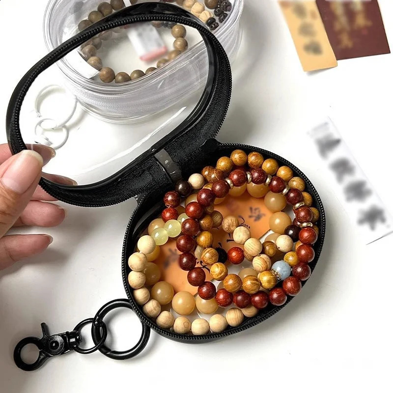 Portable Mini Clear Zipper Storage Bag SpaceSaving Organizer for Earphones Chargers Versatile with Handy Keychain Loop 241213