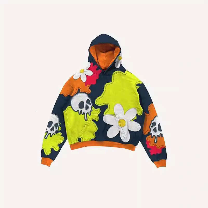 New Flower Skull 3D Printed Hoodie for Men and Women High Street Hoodies