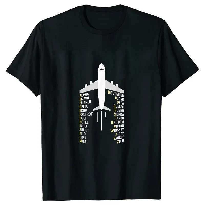 Phone Alphabet Aviation Pilot Airplane Mens Shirt Fun Summer Mens T-shirt Pilot Neutral T-shirt Extra Large T-shirt W241223