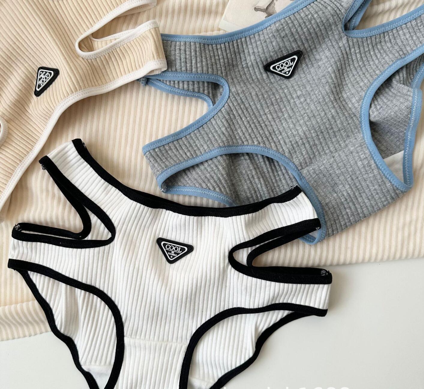 2024 New 2nd Shipping Free 100% Real Photo Lolita Cute Kawaii Fashion Rib Cotton Sport Panties Brief Underwear gerie Knickers
