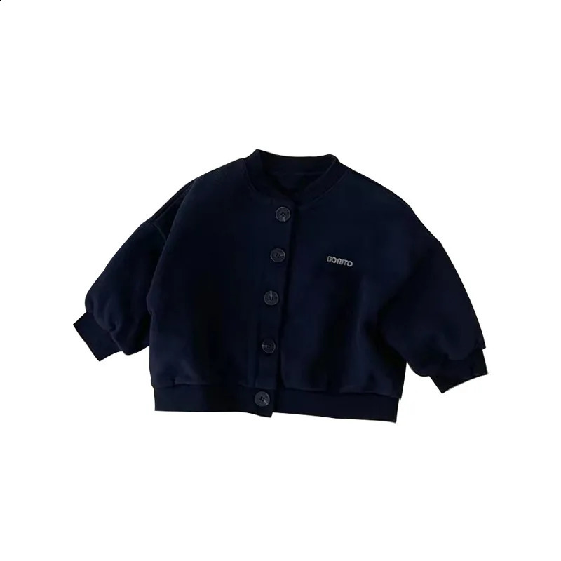 2025 Autumn Winter Baby Boy Warm Coat Infant Letter Embroidery Cotton Jacket Girls Casual Cardigan Sweatshirt Kids Clothes 241223