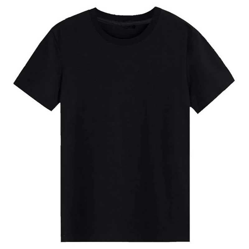 Soft and ultra-thin mens plain weave T-shirt standard blank T-shirt black and white T-shirt top new W241223