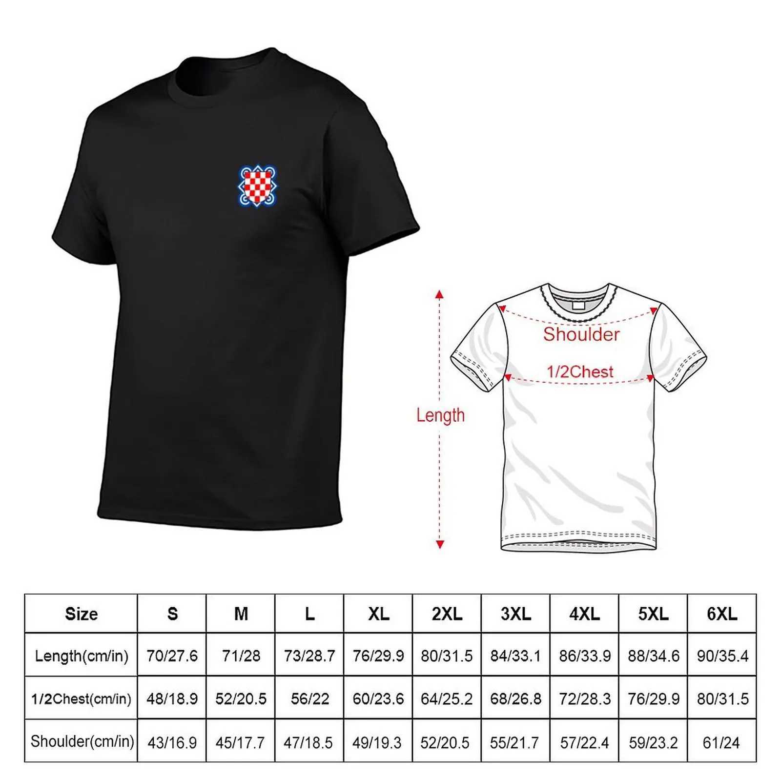 Hos znak croatia logo T-shirt top summer dress mens flat T-shirt W241223