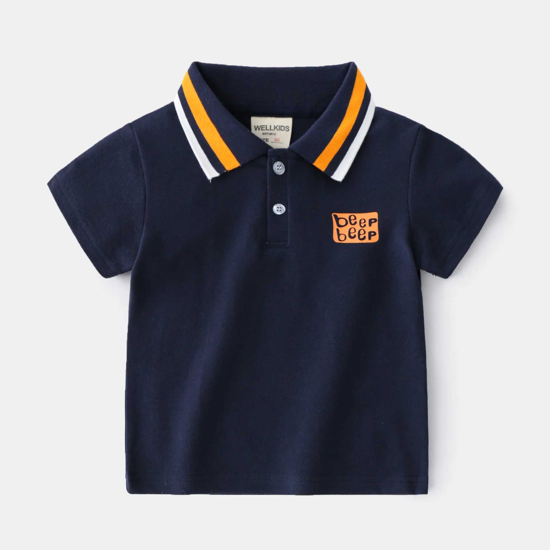 Boys polo shirt short sleeved summer dinosaur childrens top wearing 90-130cm animal childrens T-shirt soft boys clothing W241223
