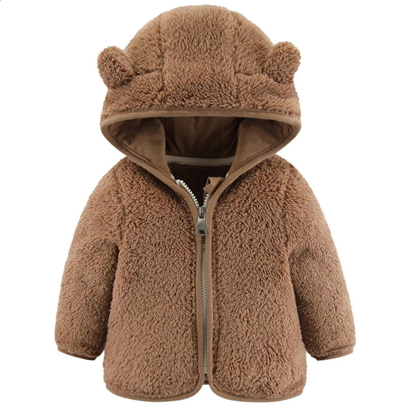 Autumn Baby Clothing Winter born Boy Clothes Casual Cute Warm Fleece Zipper Hooded Toddler Jackets For Girls Outerwear BC129 241223
