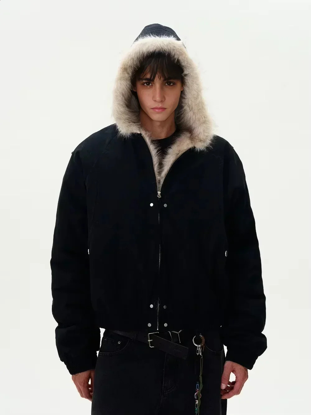 Tung Sung Deconstruction Cut Fleece Coat Mens and Womens Loose Casual Seat Mountain Carving Jacket 241223