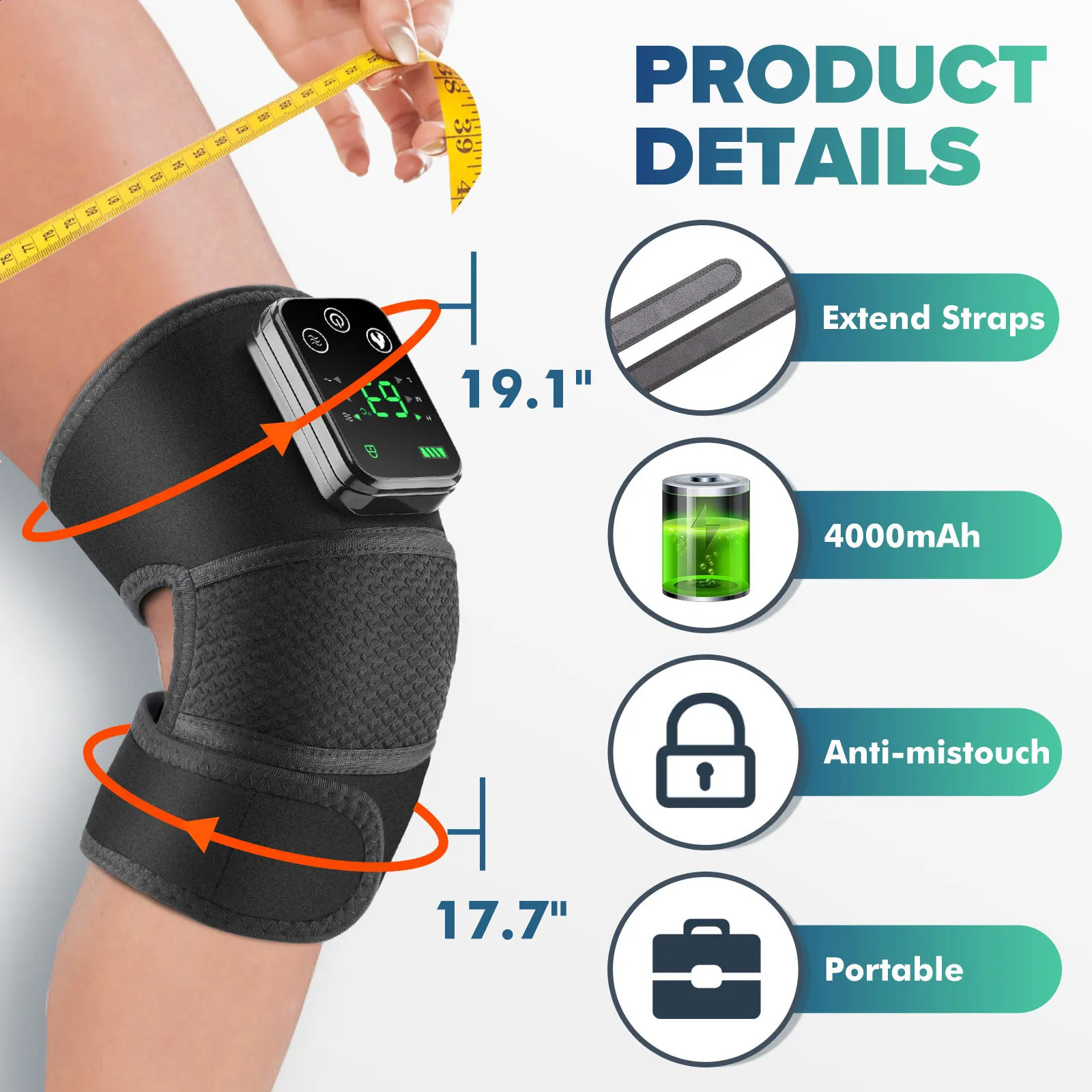 3 in 1 Heated Knee Shoulder Steamer Vibration Elbow Warmer Shoulder Massager for Arthritis Temperature Control Support Brace 241224