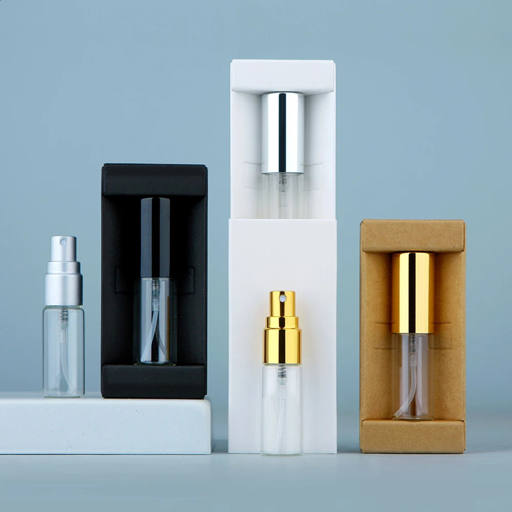 50 Pcs/Lot 5ml Perfume Bottle With Perfume Paper Box Parfum Refillable Atomizer Spray Bottles Sprayer Custom Pay Extra 241224