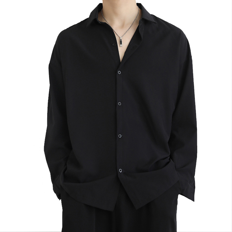 CL8108 Spring and autumn men's shirt men's non-iron black jacket thin style high-end drape business long sleeve trendy casual