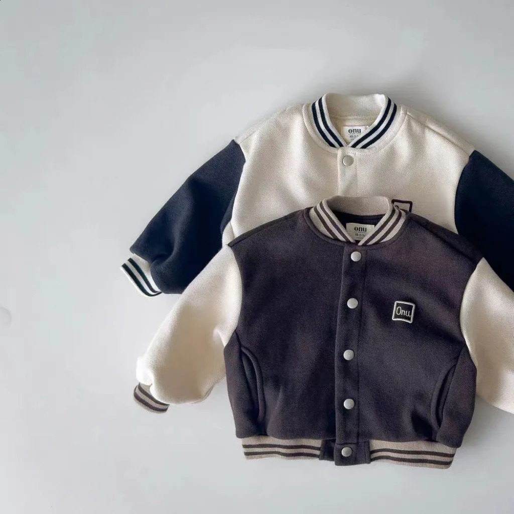 Autumn Baby Clothes Jackets For Infant Boy Girl Spliced Long Sleeves Baseball Jackets Winter Toddler Children Outerwear 0-3 Year 241223