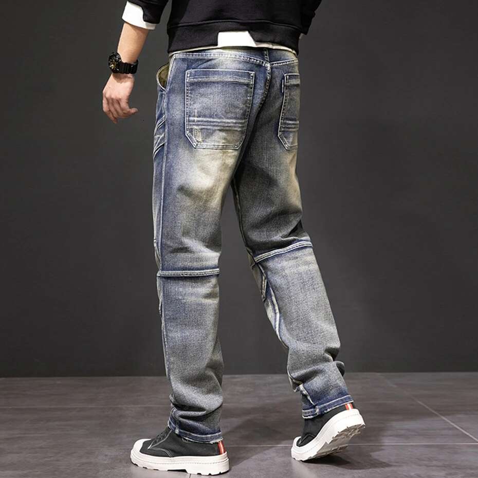 Autumn and Winter New Fashion Street Men's Retro Punk Jeans Large Size 42 44
