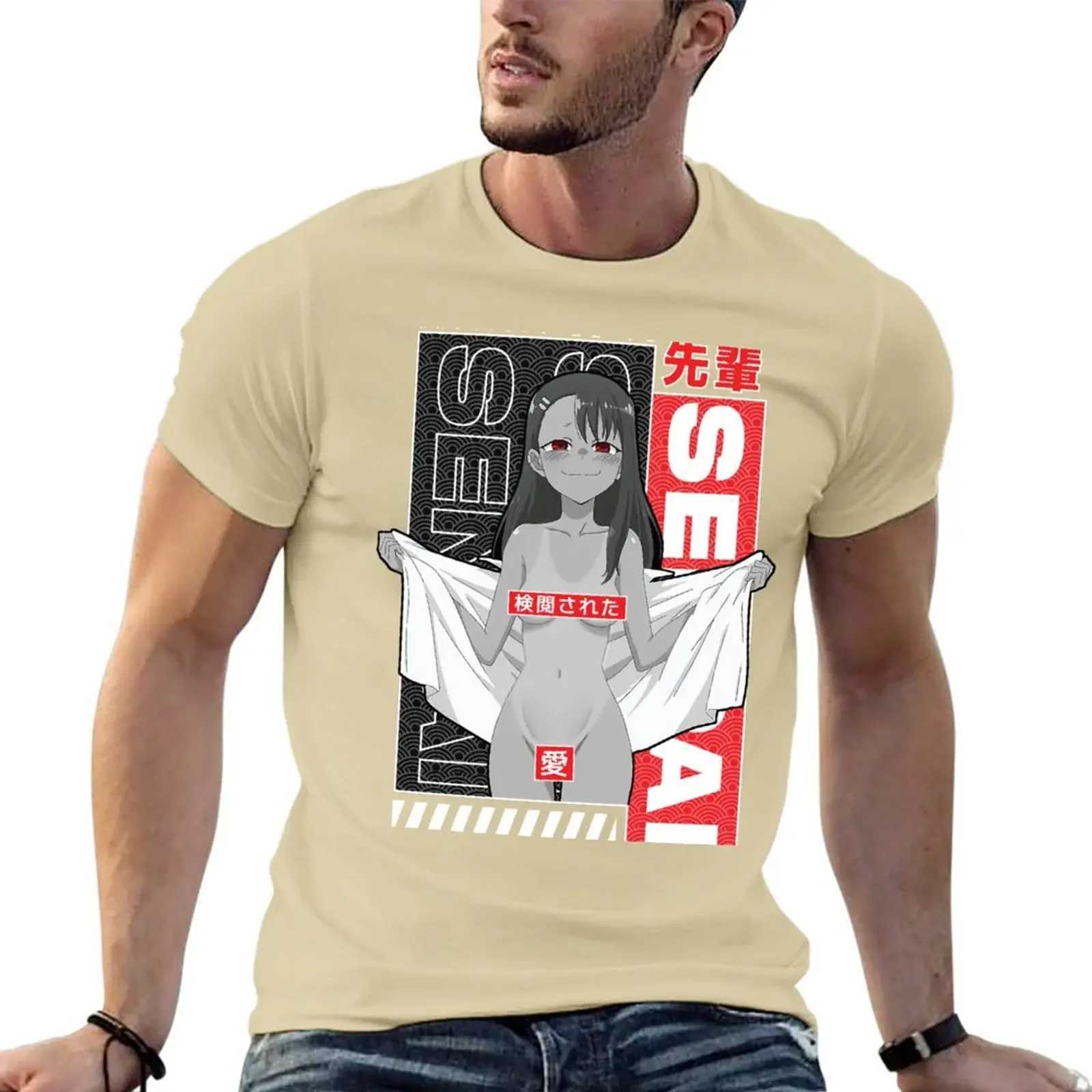 New fashion heavyweight hot selling Nagasaki smile T-shirt solid color T-shirt oversized anime plus size top mens exercise shirt W241223