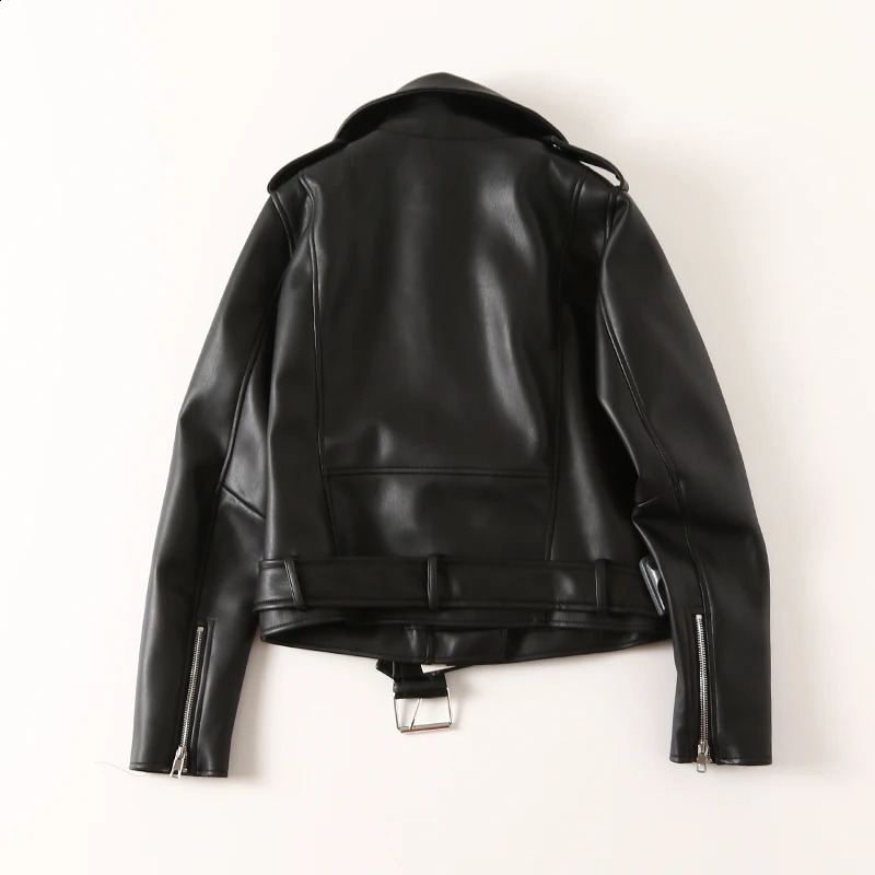Leather Jacket Women Spring Autumn Coat Faux PU Bike Moto Lady Casual Street Outwear 241218