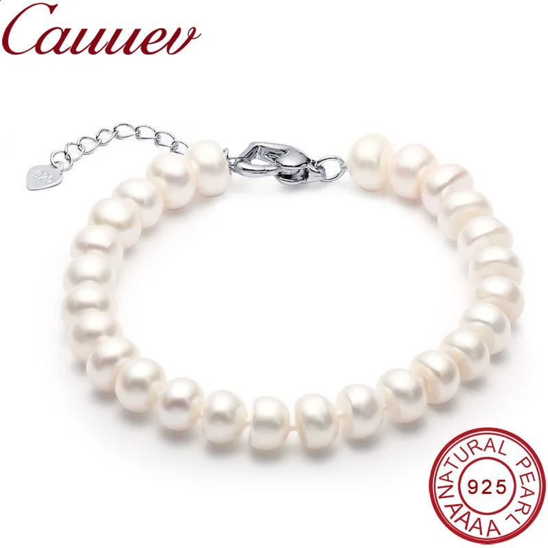 High Quality Natural Freshwater Pearl Bracelets gift For Women Amazing Price 8-9mm Pearl Jewelry Silver 925 Bracelet jewellery 241224